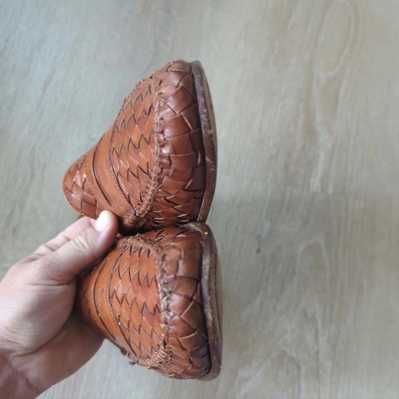 Allen Edmonds St Lucia Shoes Loafers Woven Leather Brown Slip On